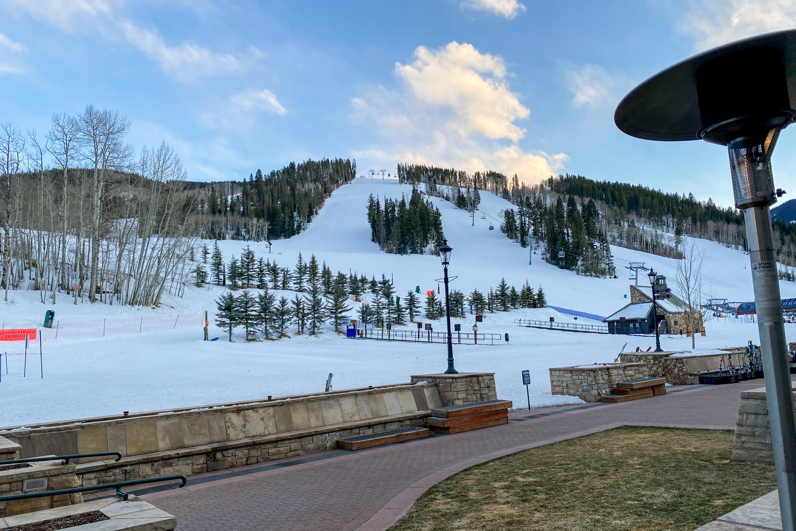 ski lifts and ski areas on a mountain