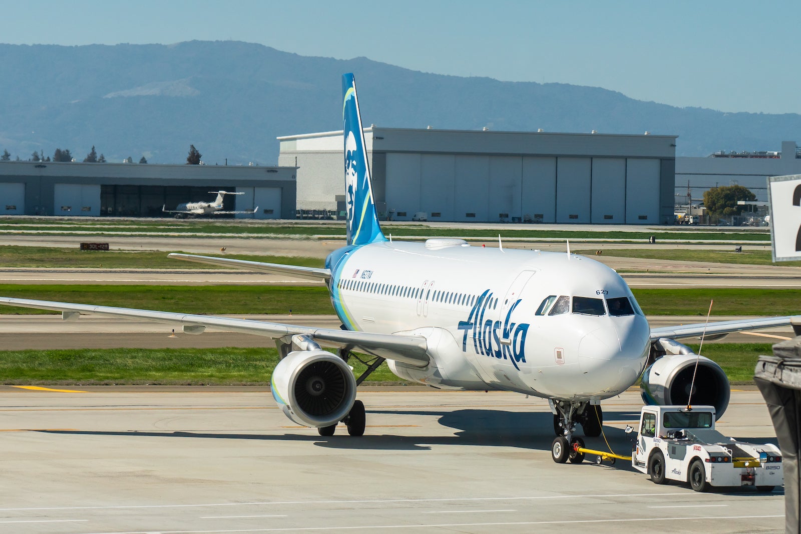 Alaska Airlines Airbus Jet at San Jose Airport