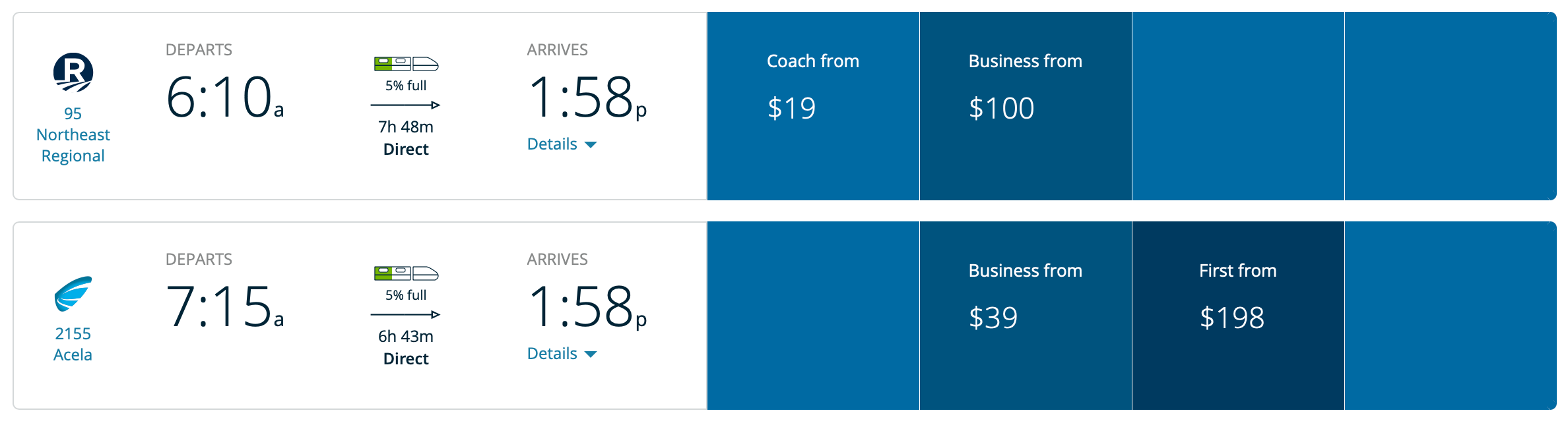 Amtrak offering $19 coach, $39 Acela business class tickets - The Points Guy