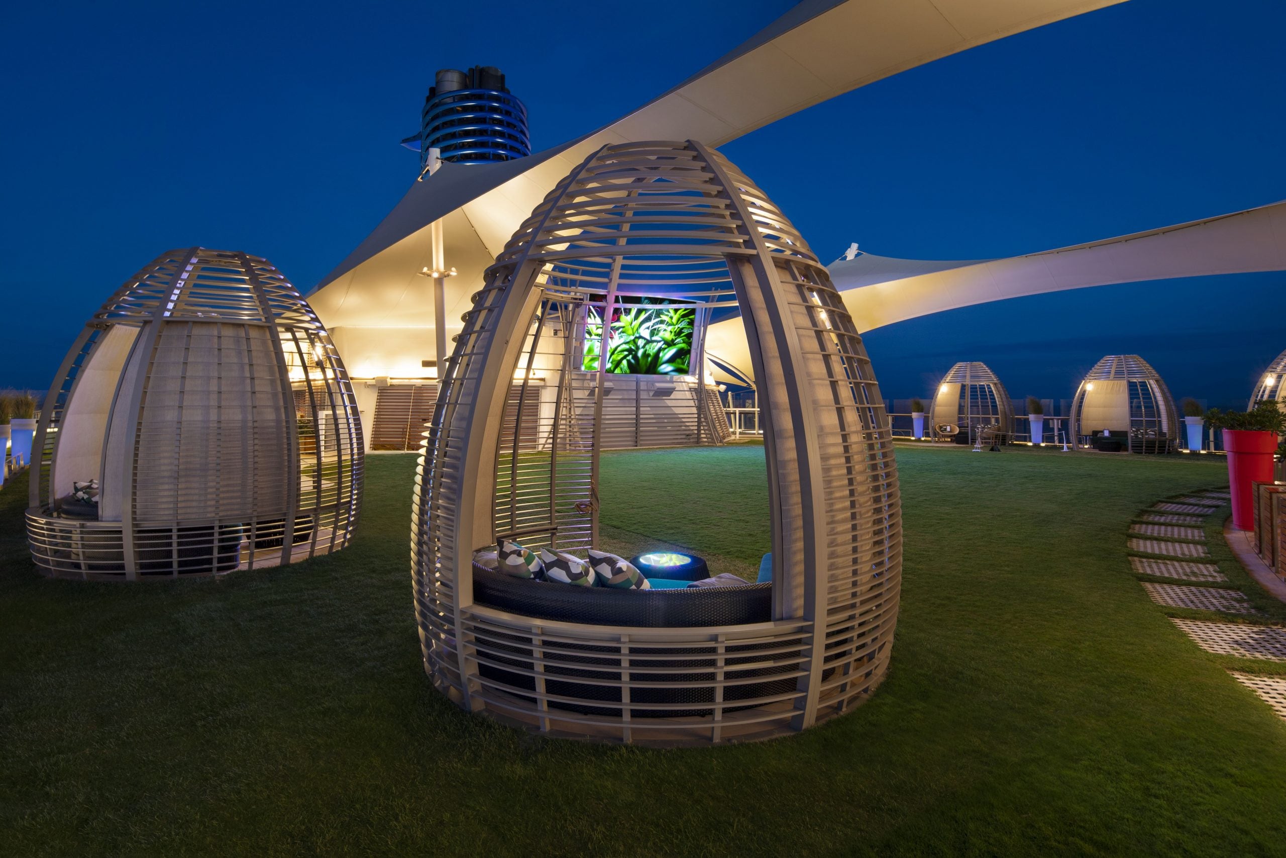 Cabanas at the Lawn Club on Celebrity Equinox