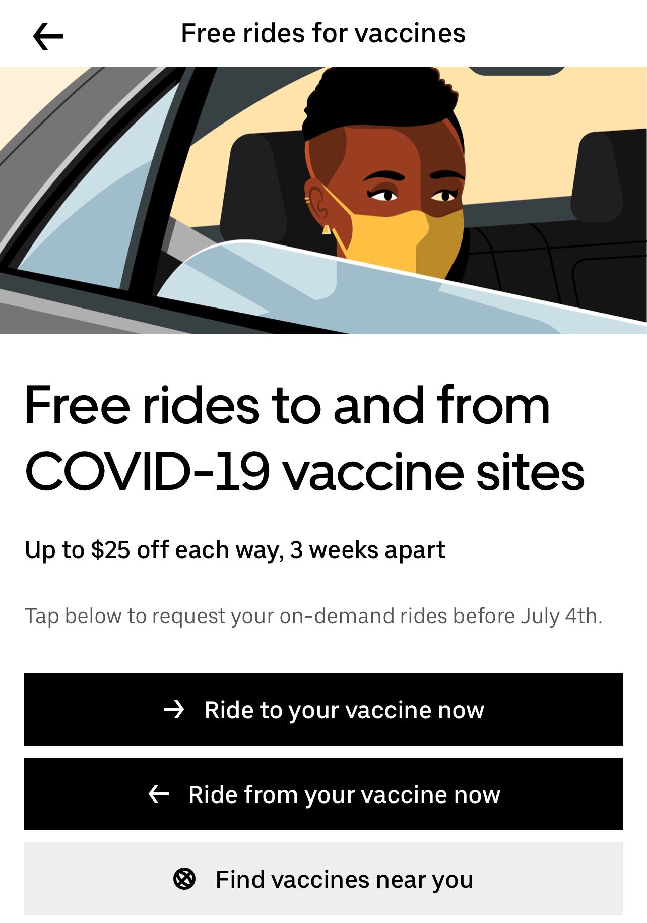 How to get a free Uber ride to and from your vaccine appointments The