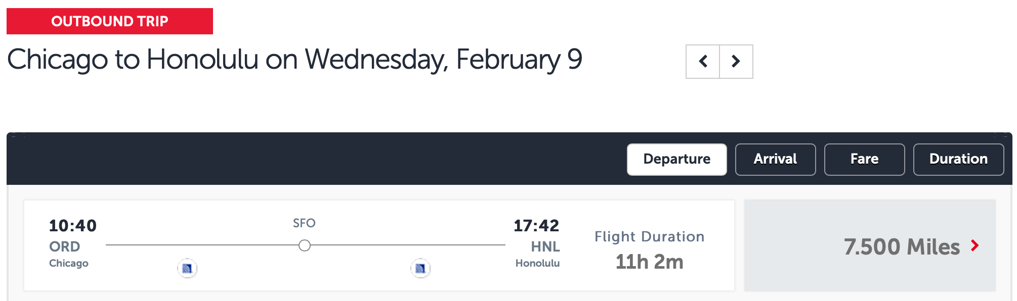 ORD to HNL via SFO Turkish Airlines award ticket