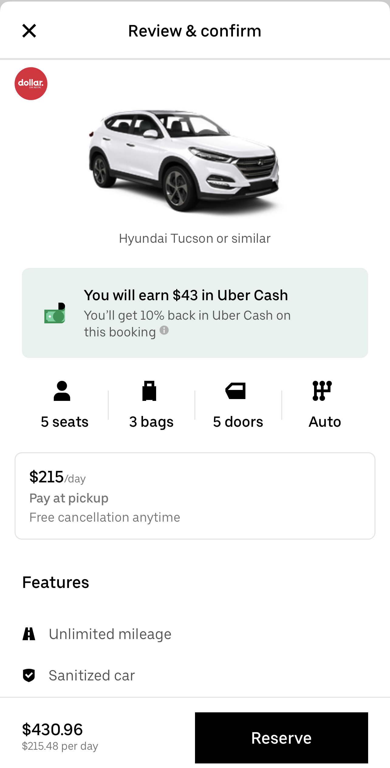 Rent a Car to Drive with the Uber App