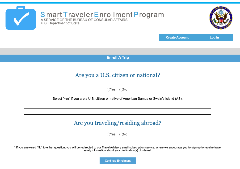 register for smart traveller