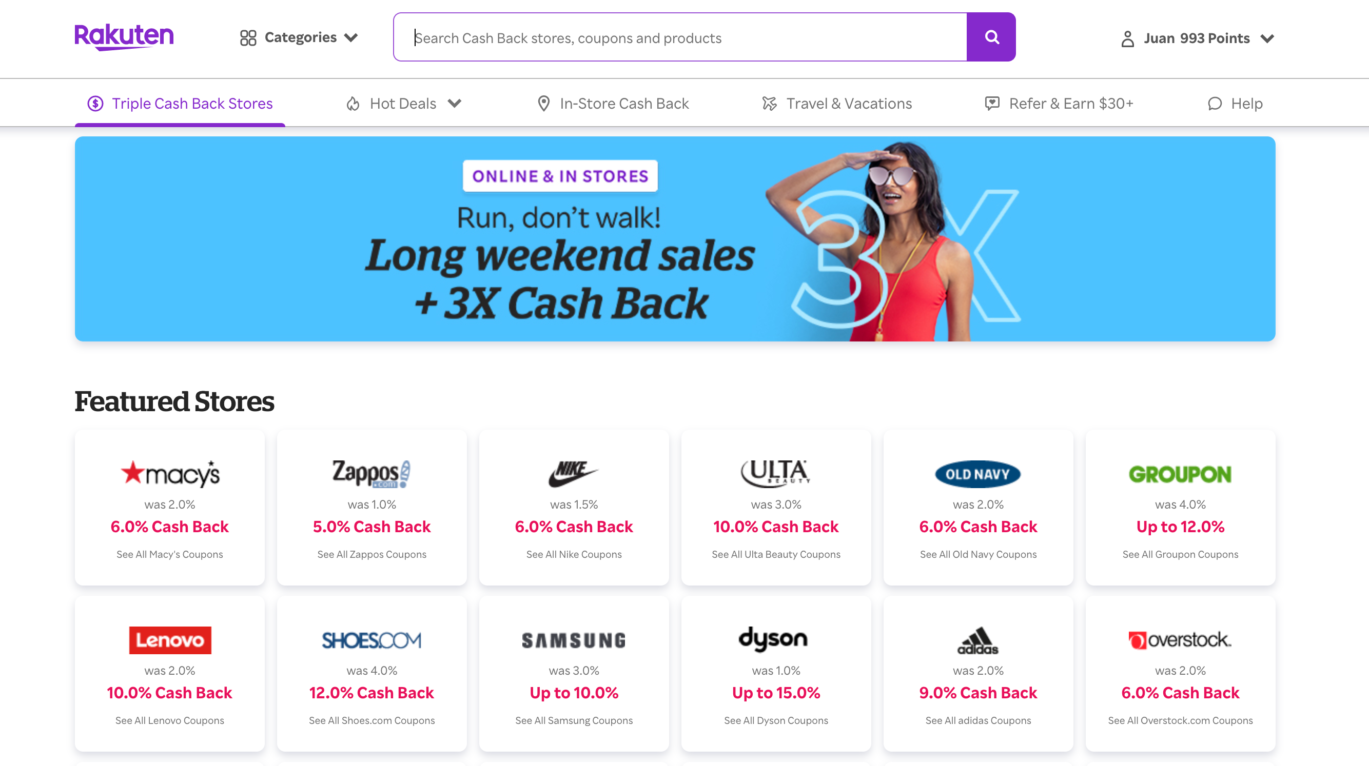 Rakuten offering 3x Amex points, cash back for Memorial Day at select stores The Points Guy