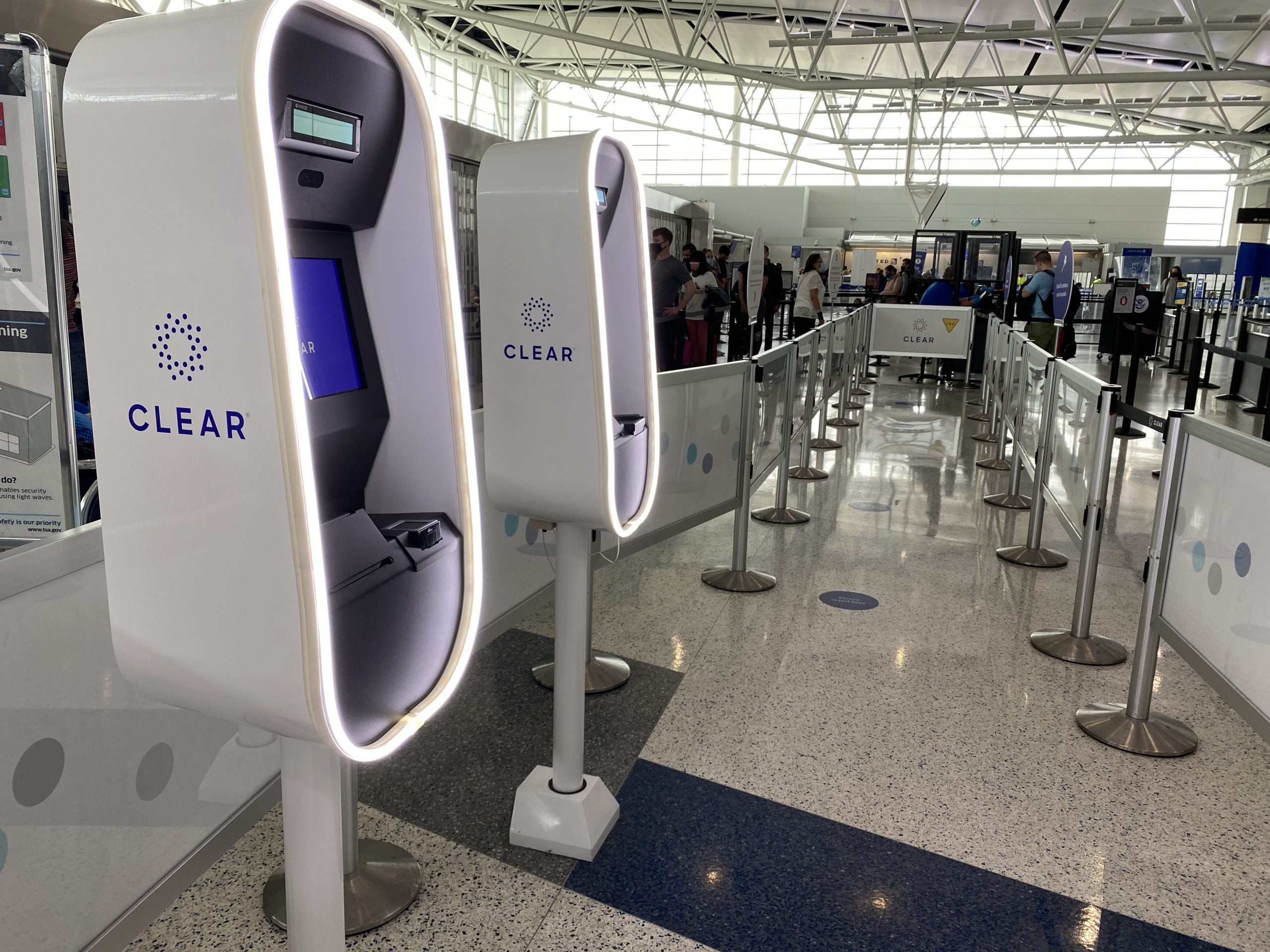 Clear kiosks at the airport
