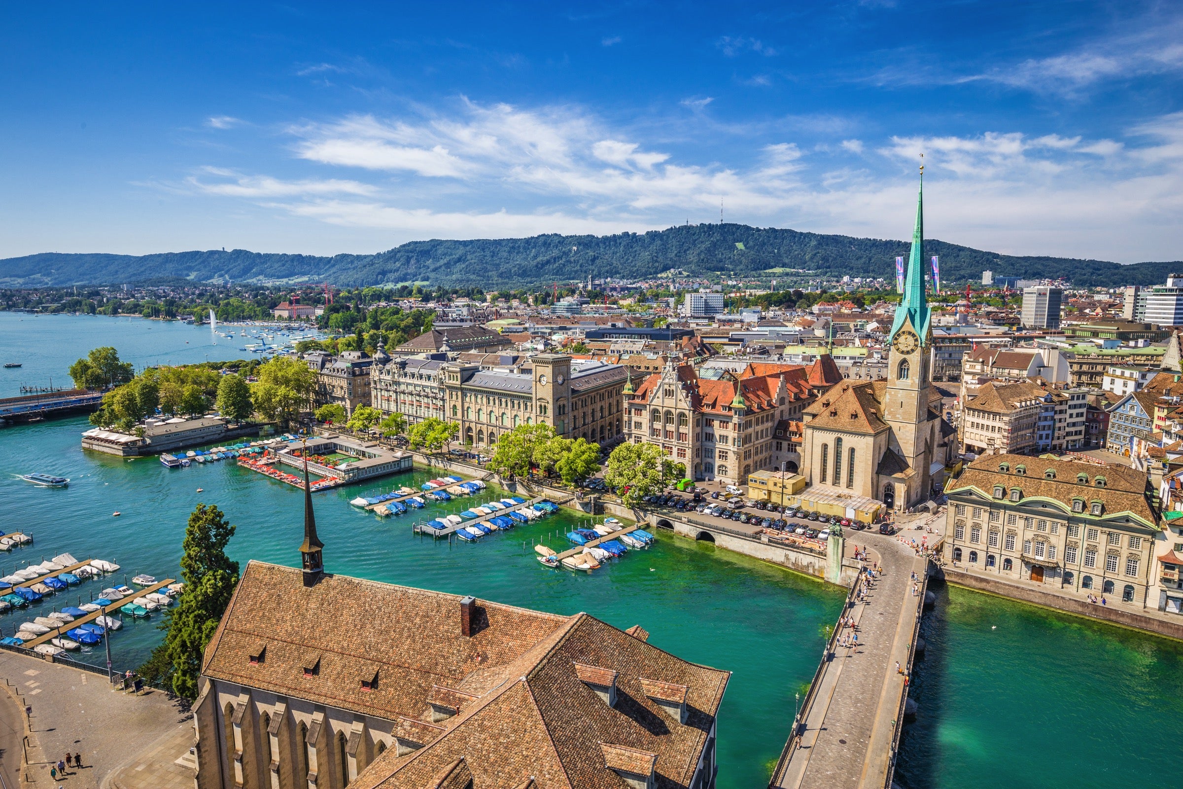 A view of Zurich from above