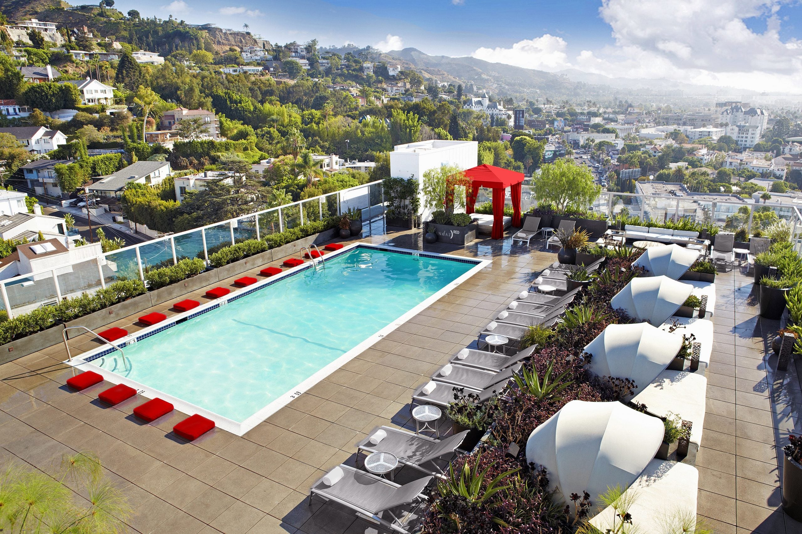 overhead shot of the Andaz West Hollywood.