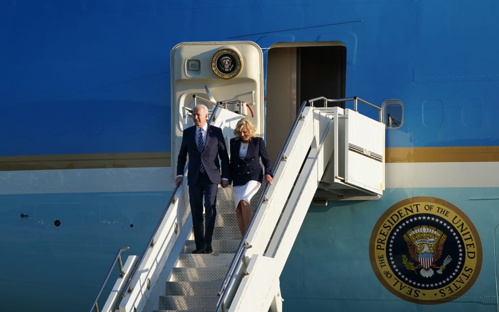 US President Biden And The First Lady Arrive In The UK Ahead Of The G7 Summit