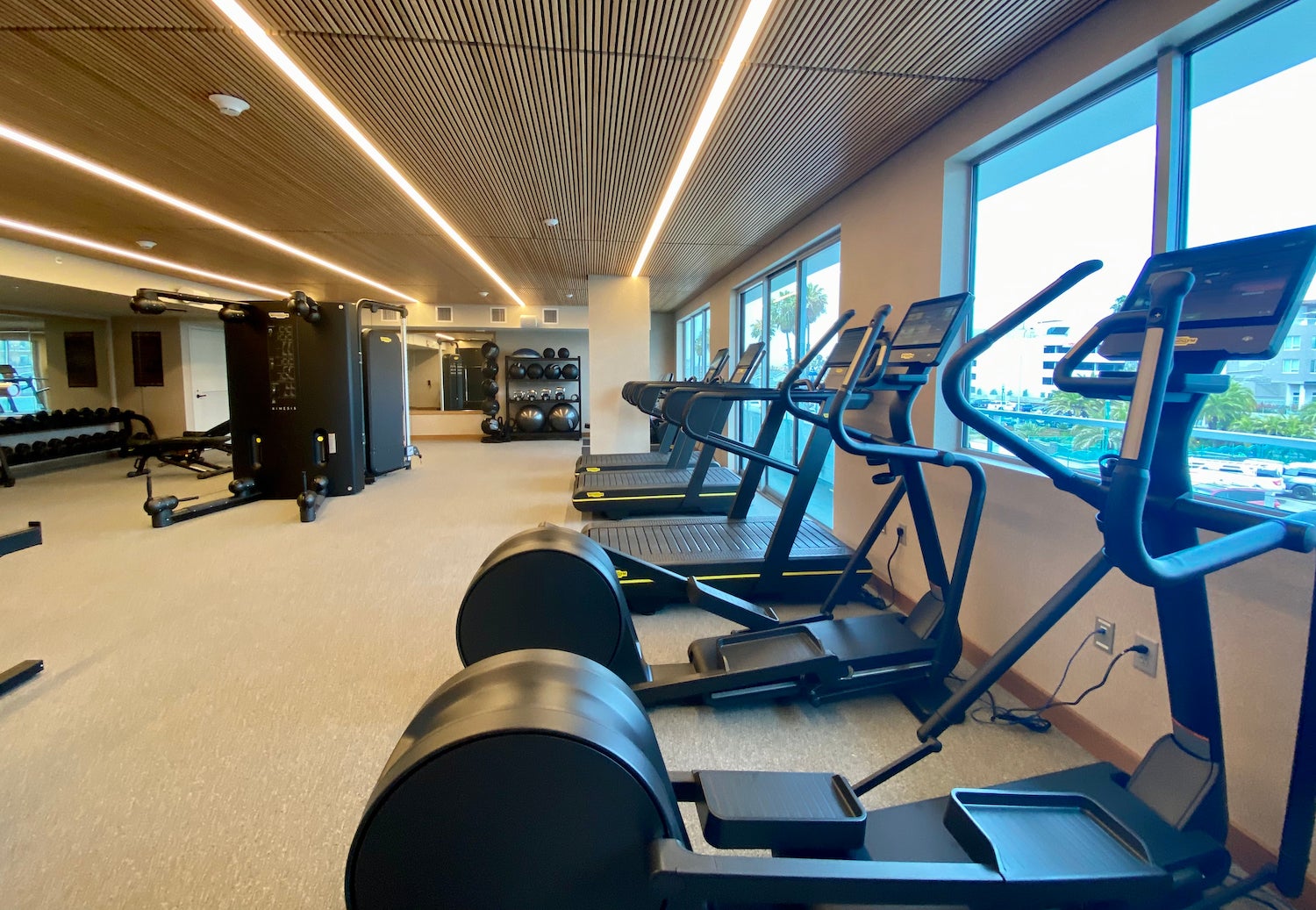 Treadmills at the hotel gym