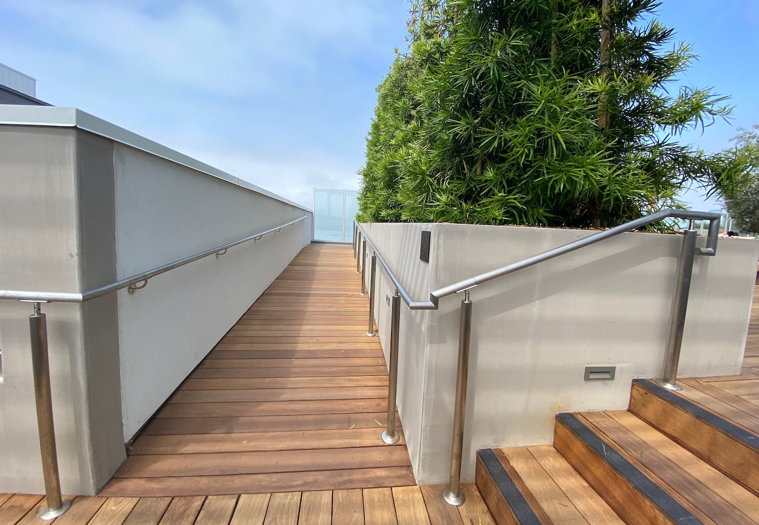 Wheelchair ramp leading up to The Rooftop Bar at Mission Pacific