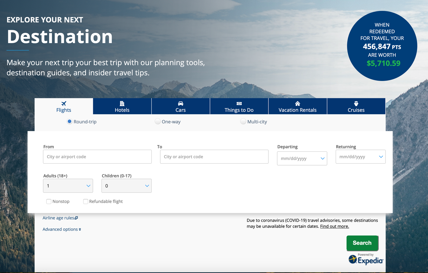 chase travel booking portal