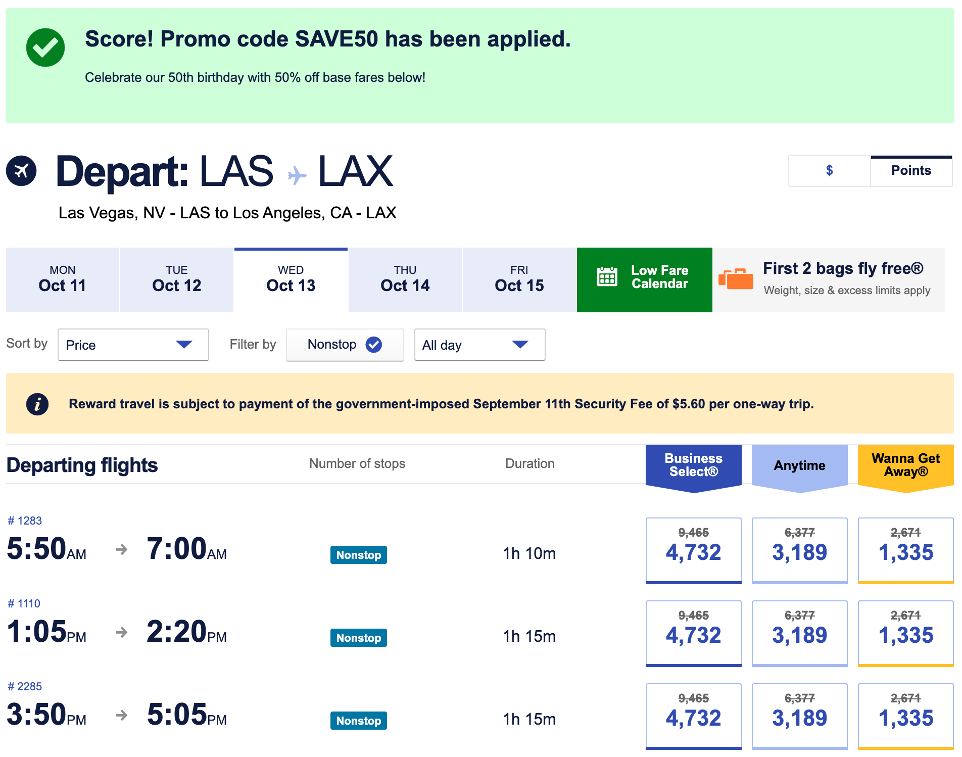 deals on southwest