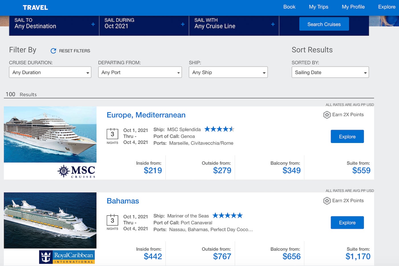 my cruise booking
