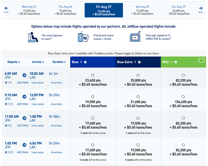 Book JetBlue Mint with Emirates miles The Points Guy