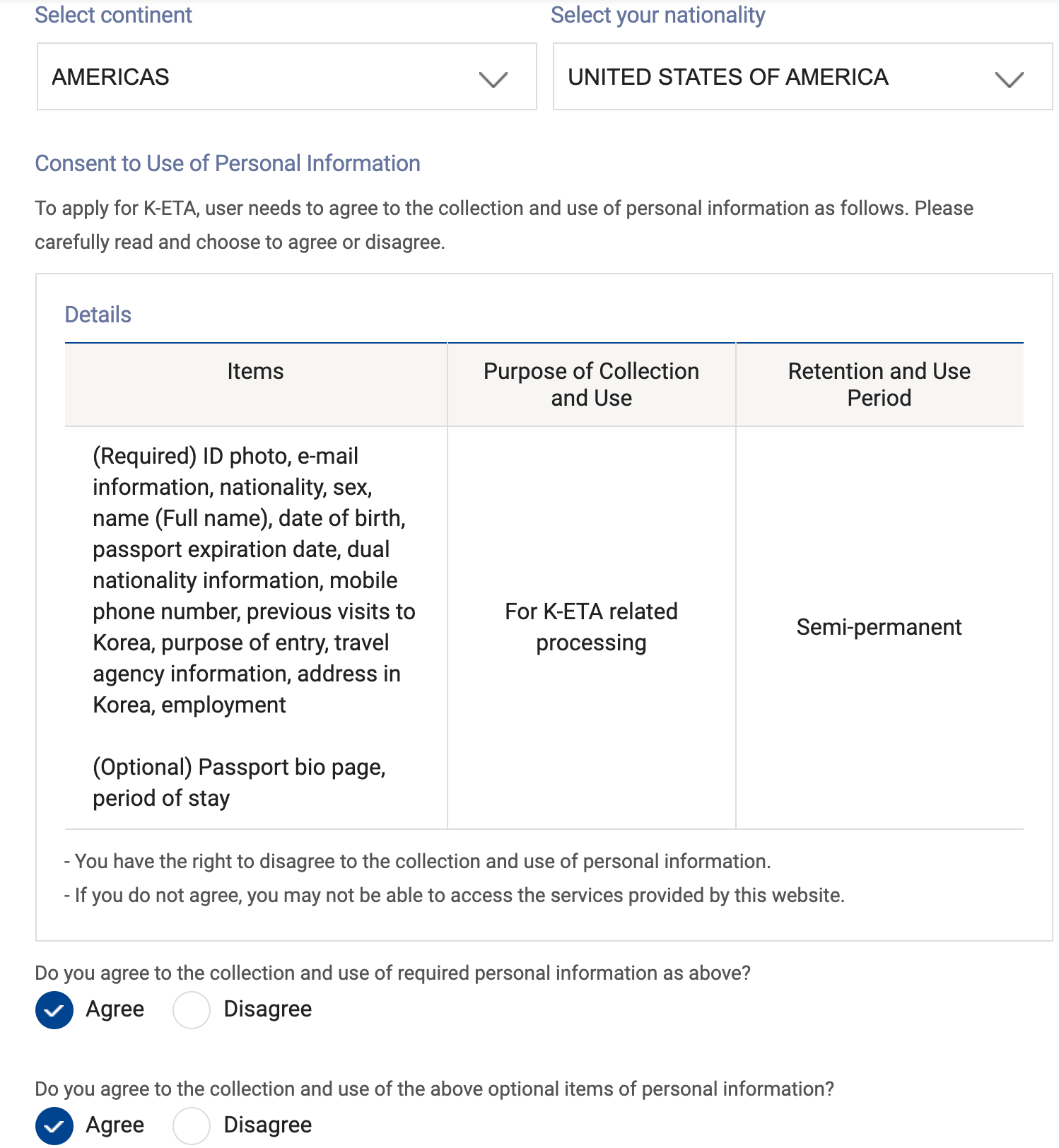 south korea travel requirements for us citizens