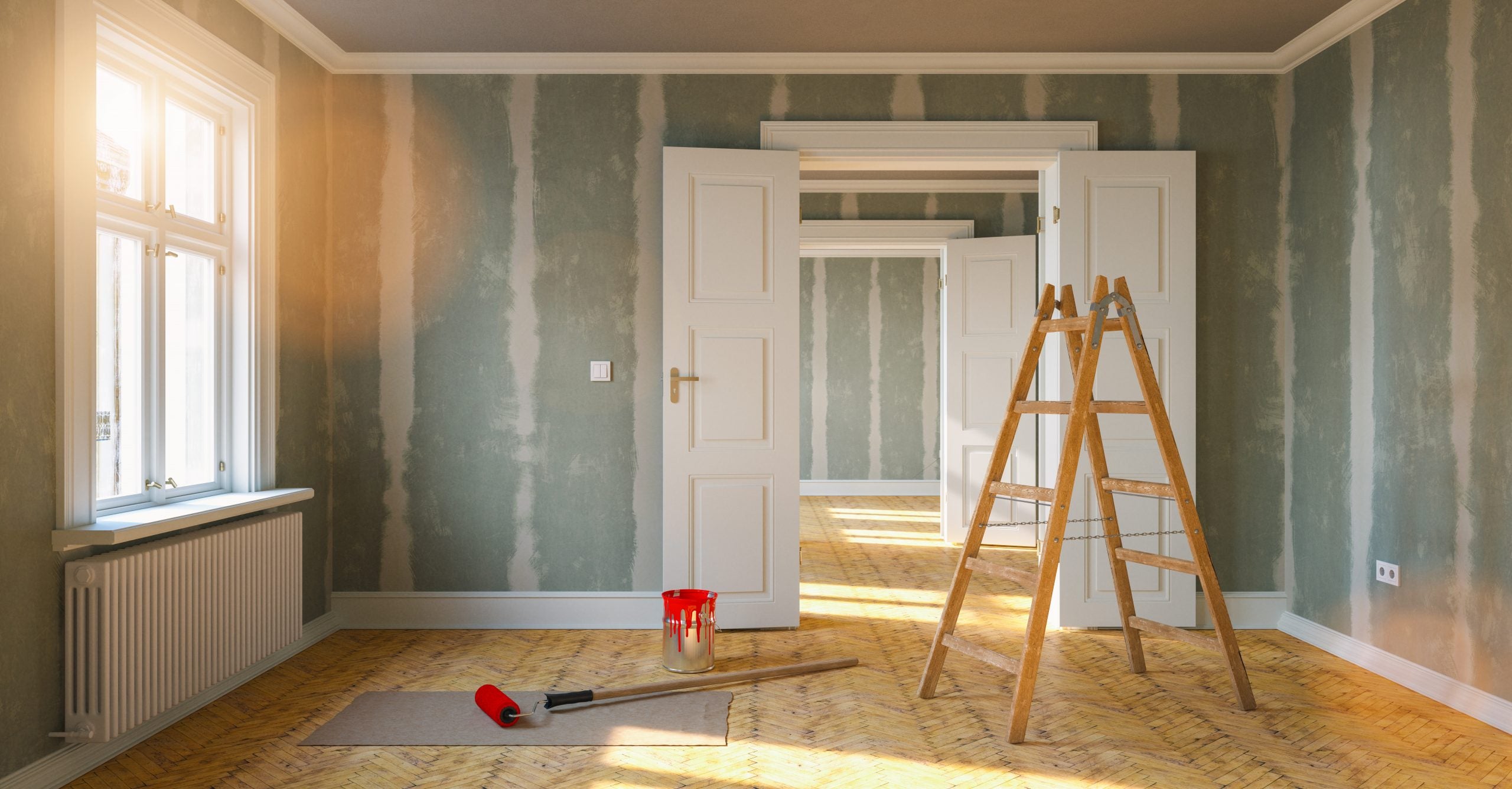 Room,In,Renovation,In,Elegant,Apartment,For,Relocation,With,Paint