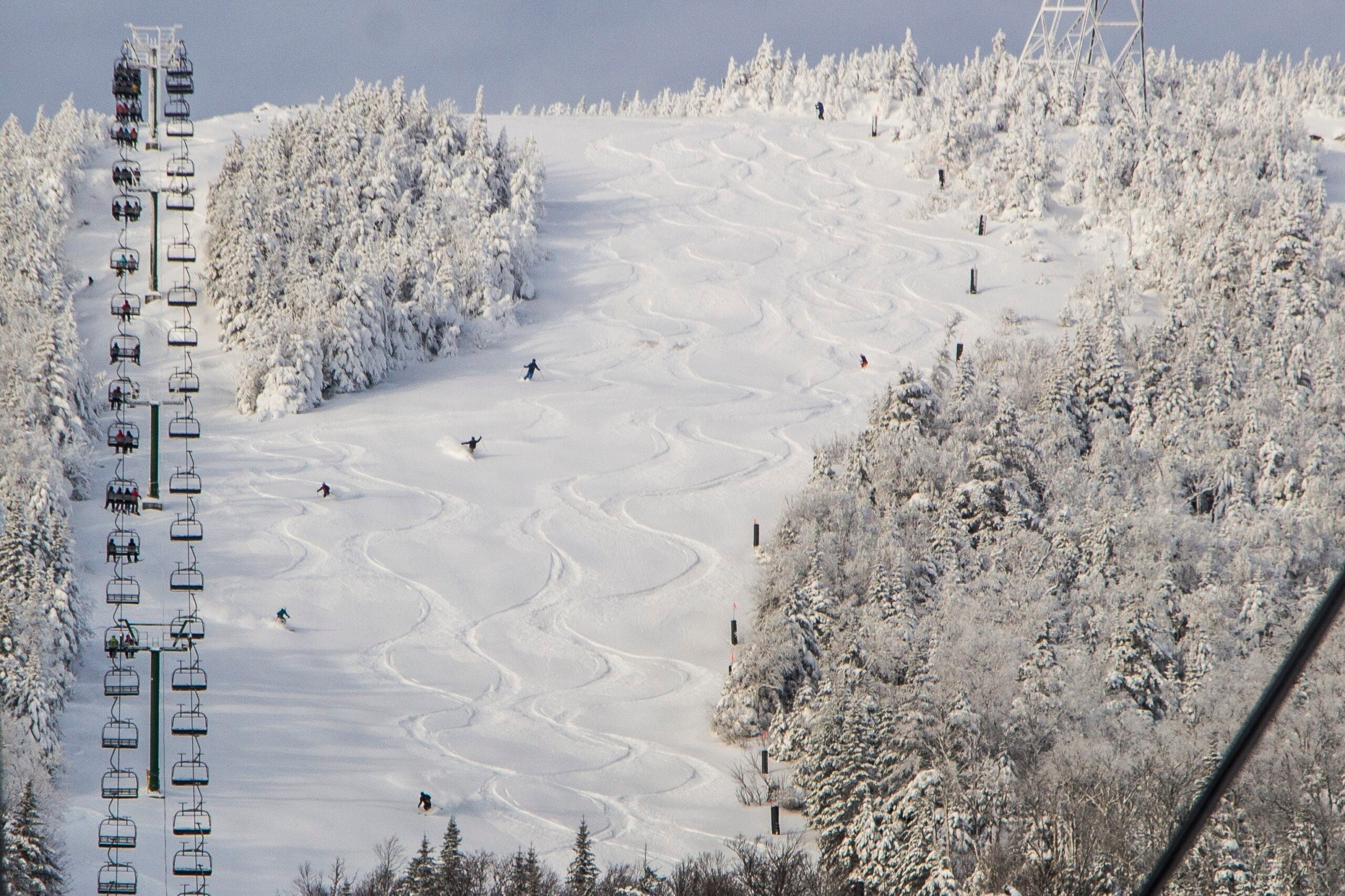 skiers at Jay Peak, Vermont