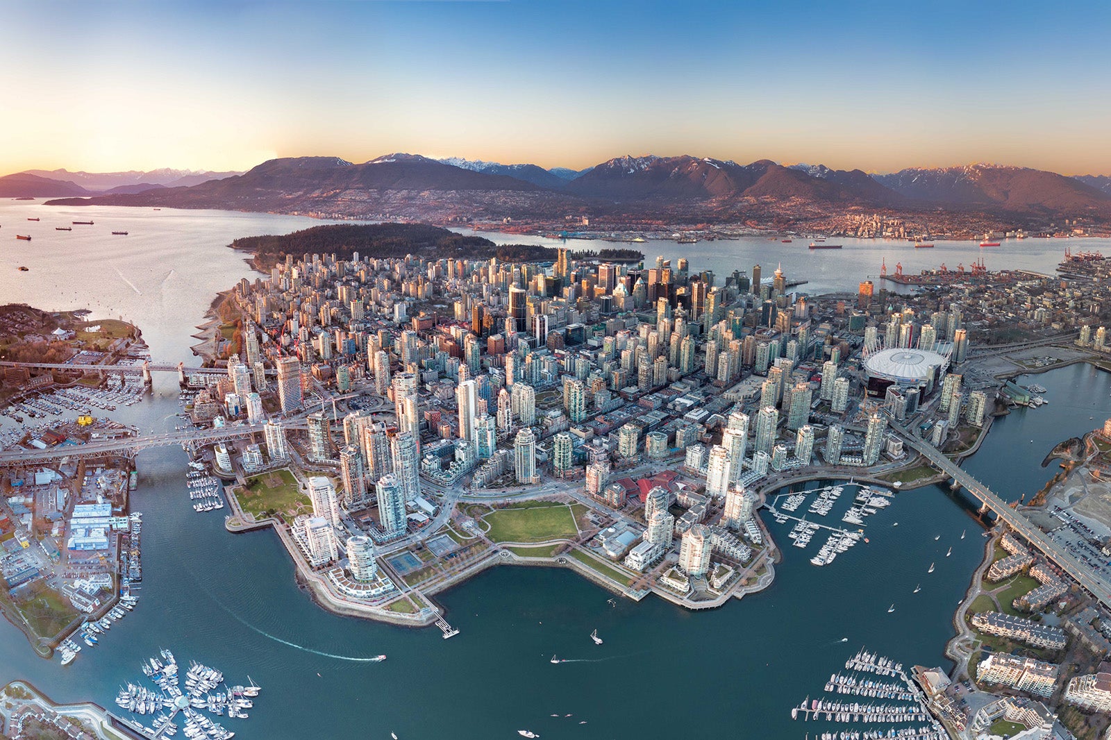 Downtown Vancouver, Canada (aerial view)