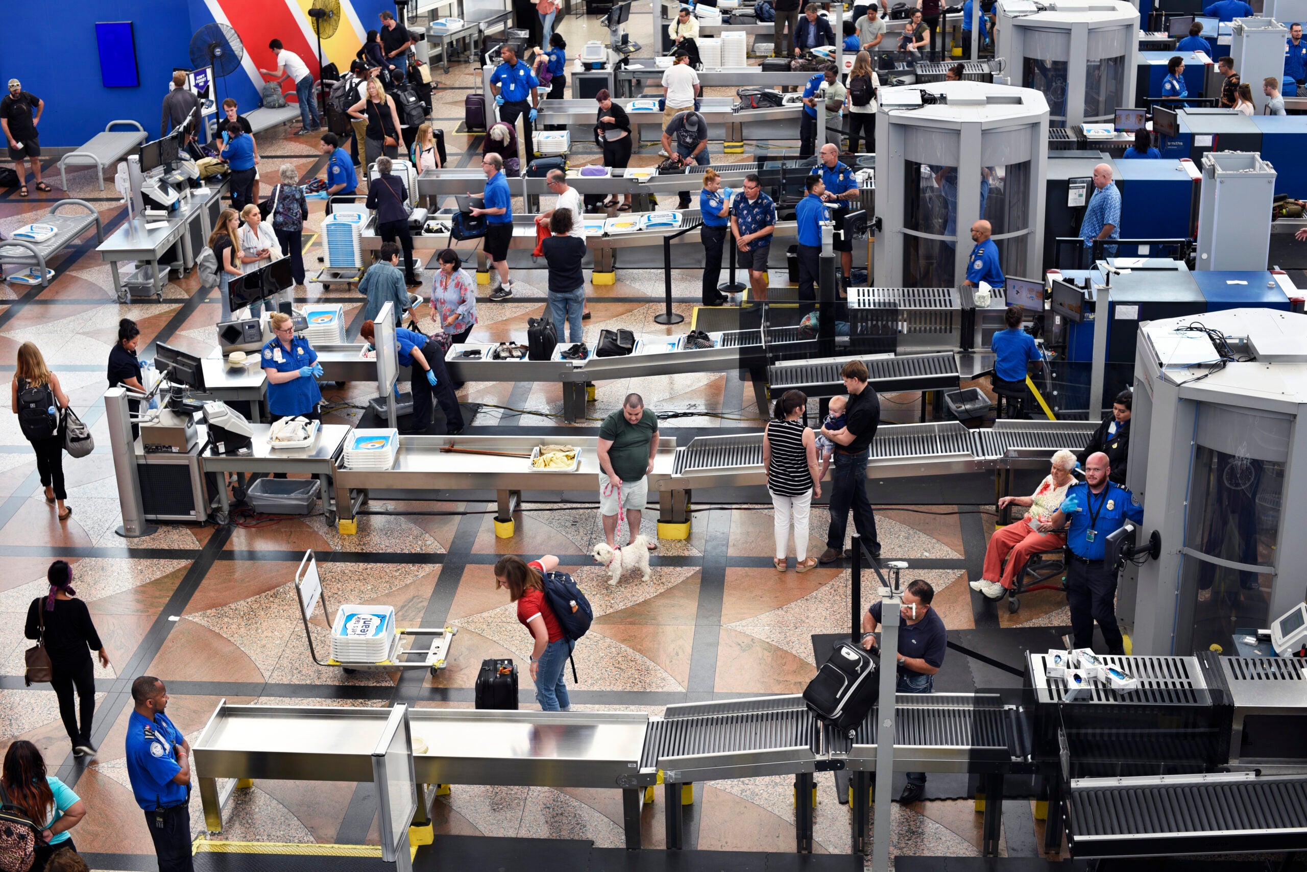 Denver International Airport scenes TSA Security