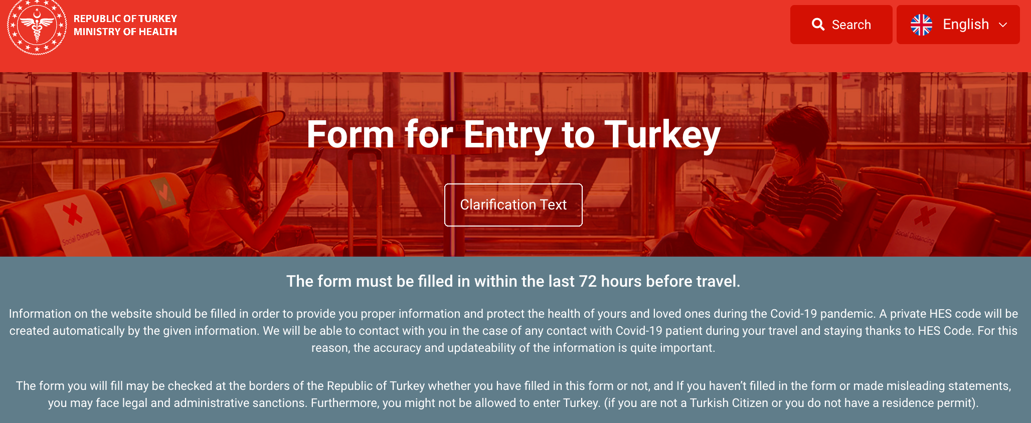 travel requirements for turkey