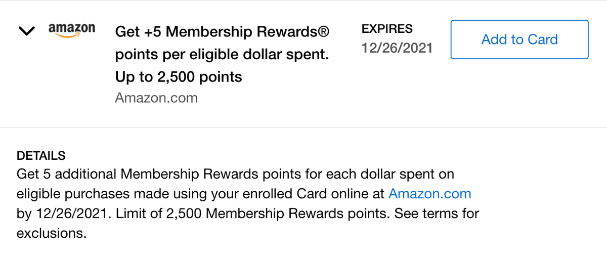 Deal alert Use your Amex card to get up to 6 rewards points on Amazon