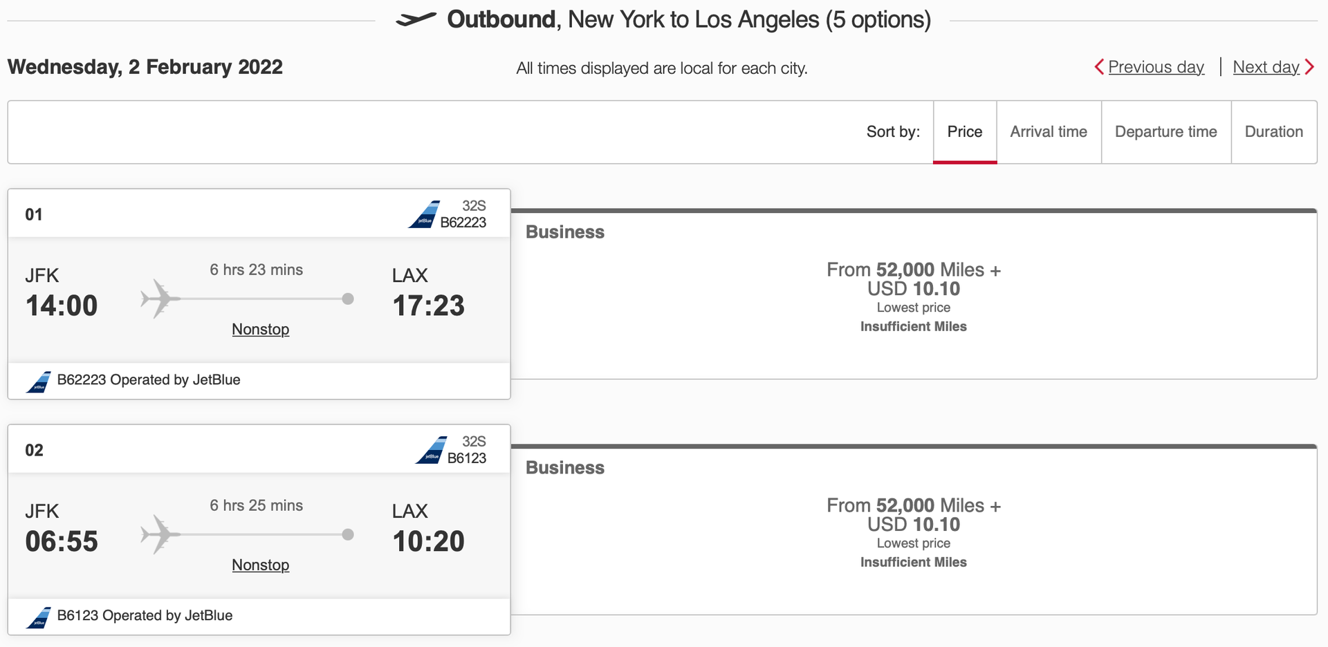 Sweet Spot Sunday Save on JetBlue Mint awards by booking with Emirates