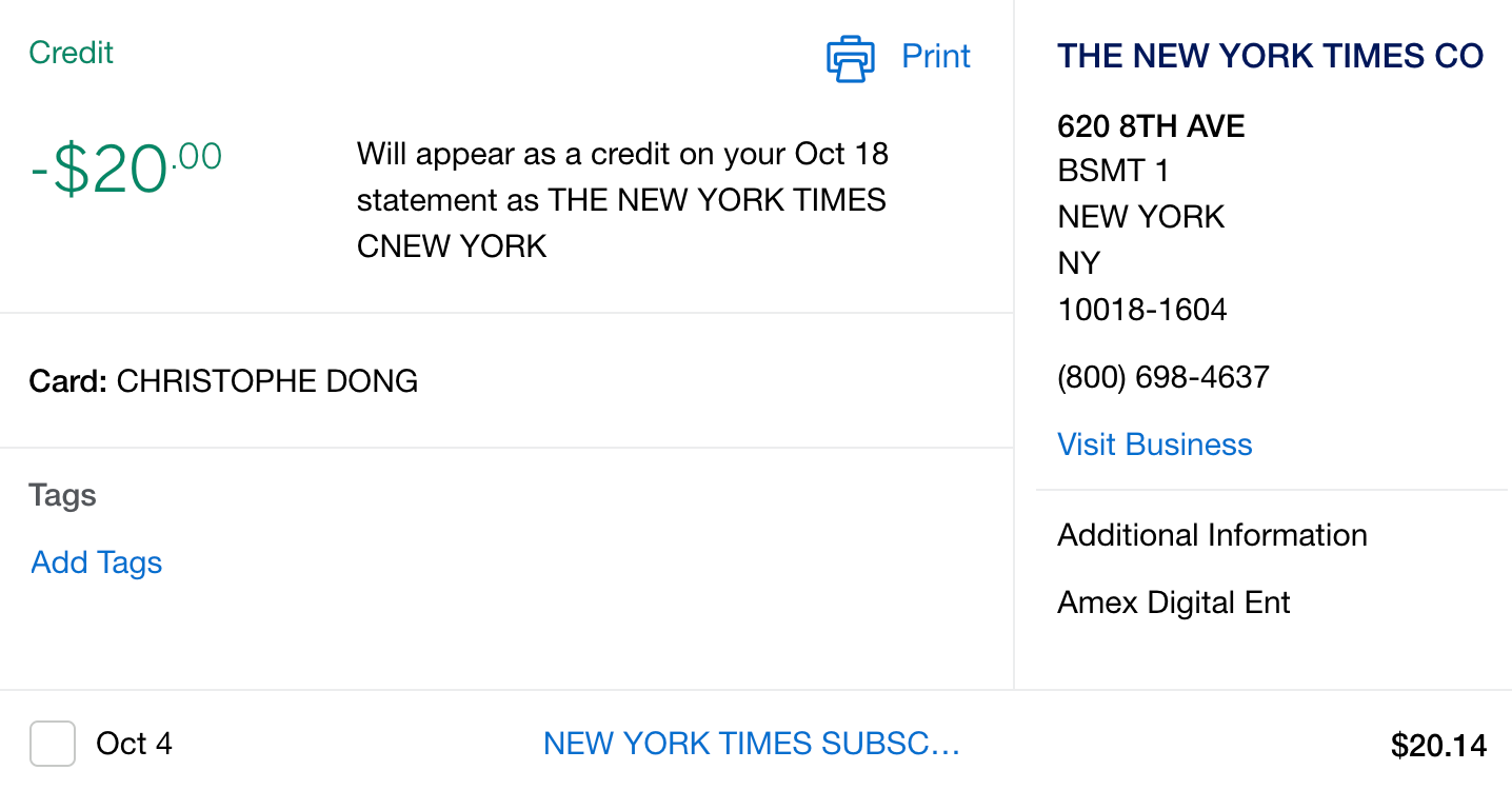 new york times travel credit cards