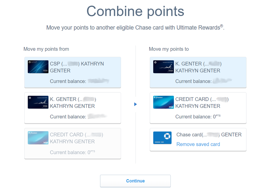 How to transfer Chase Ultimate Rewards points between accounts The