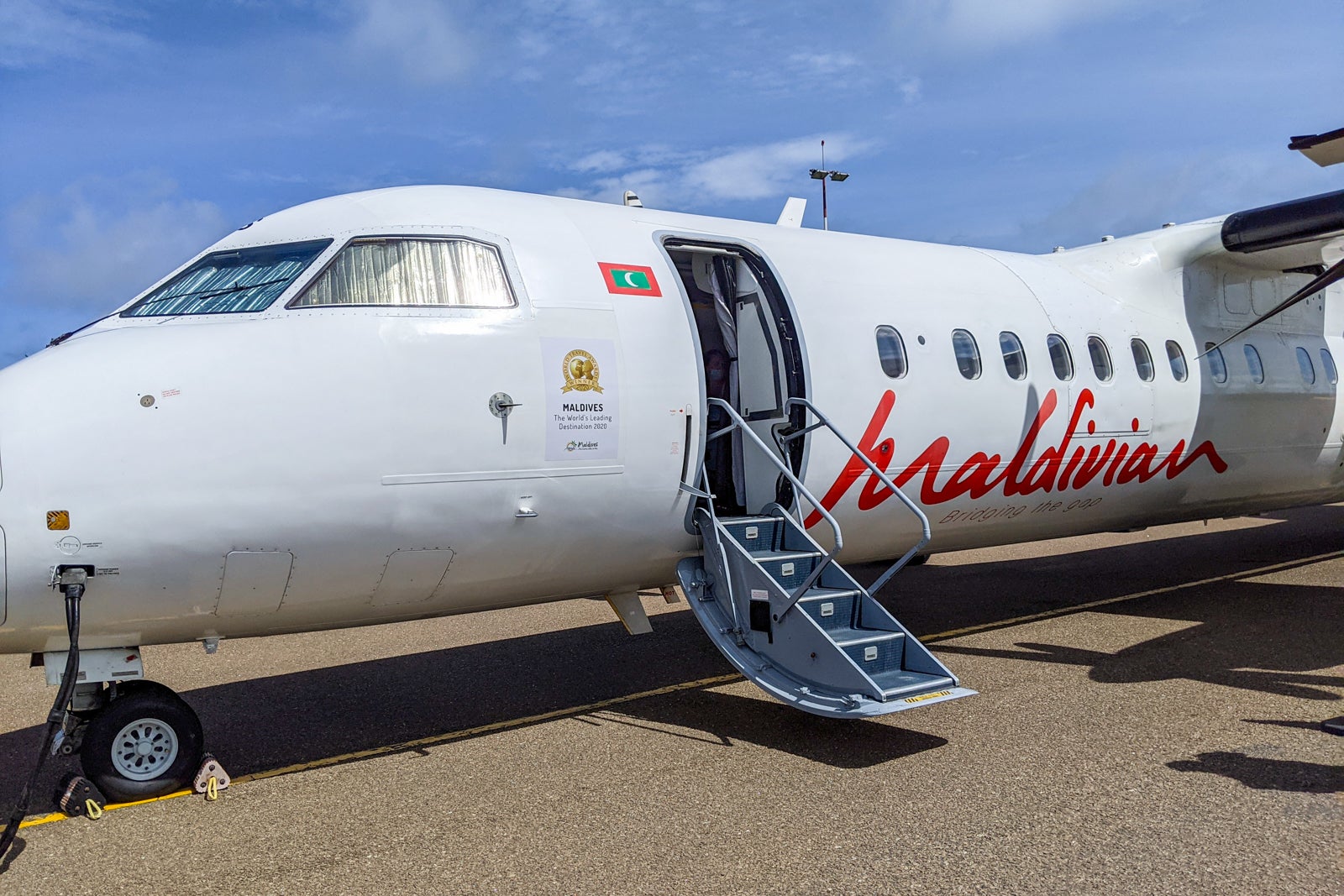 Boarding Maldivian flight