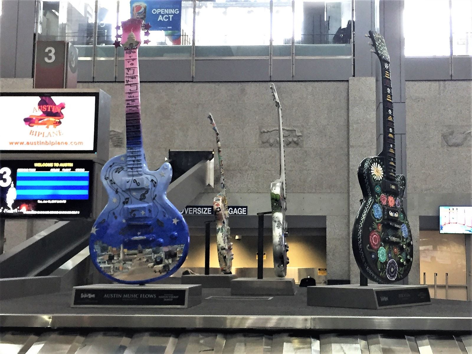 Guitar installation at Austin Airport