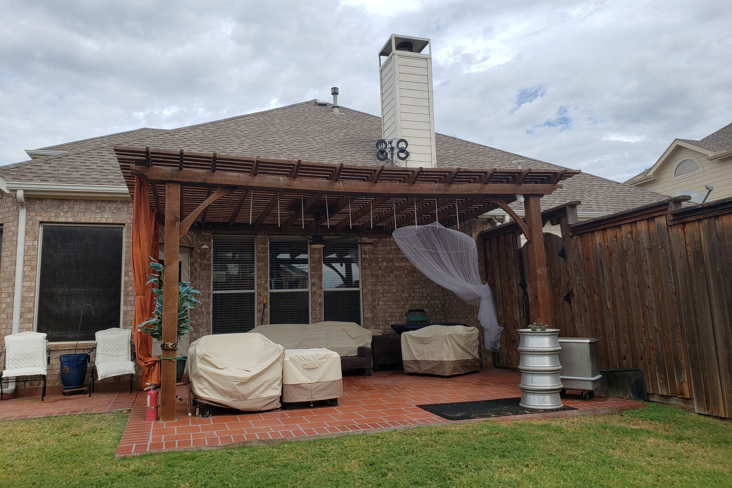 The before photo of TPG reader Marie Edwards' pergola