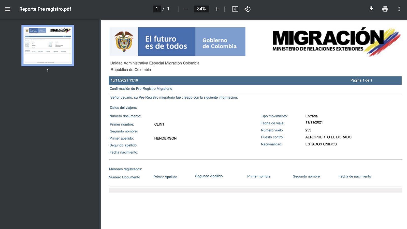 (Screenshots høflighed regering Colombia)
