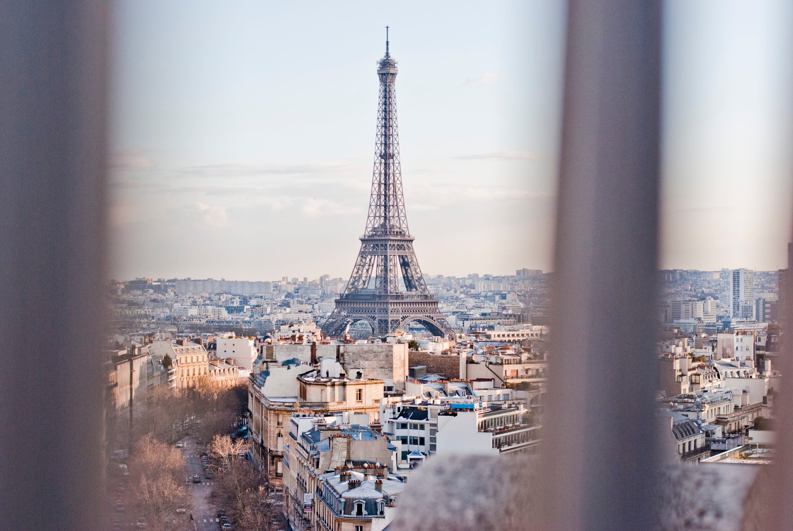 View of the Eiffel Tower in Paris, France