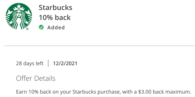 starbucks chase offers