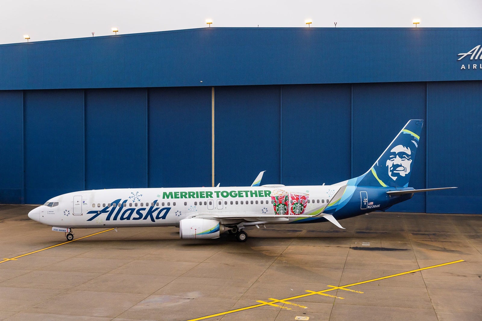 Alaska "Merrier Together" plane. (Photo courtesy of Alaska Airlines)