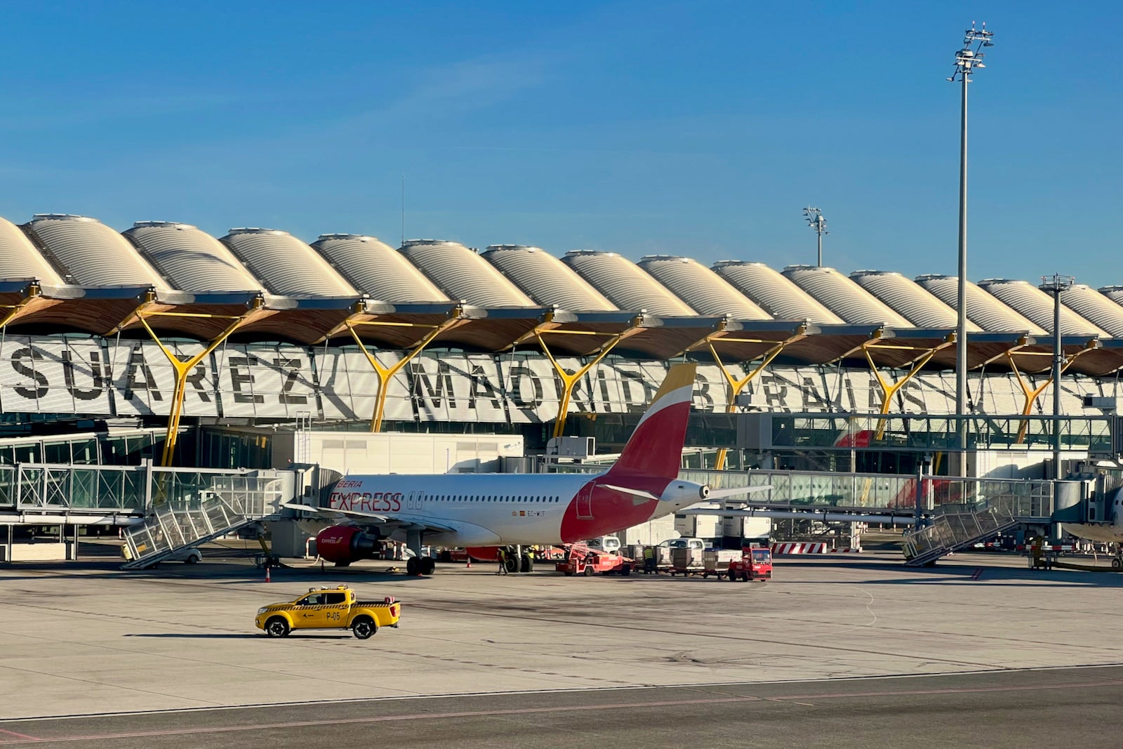 Iberia Express jet at the gate in Madrid