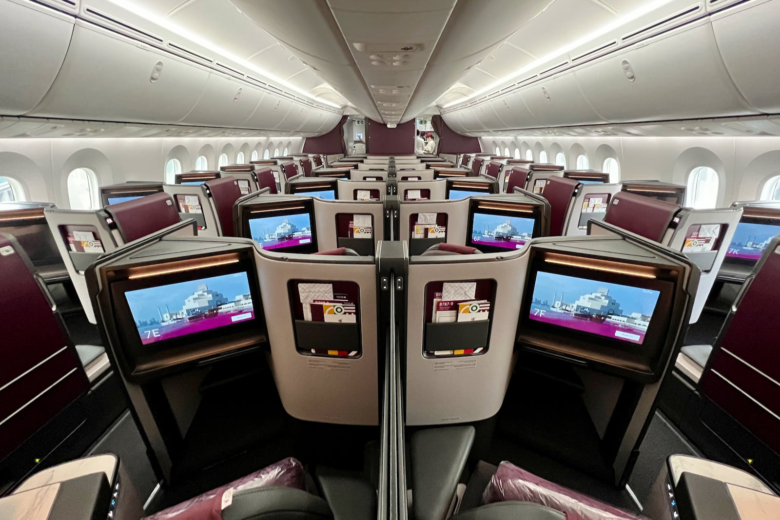 Boeing 787-9 business class on Qatar Airways
