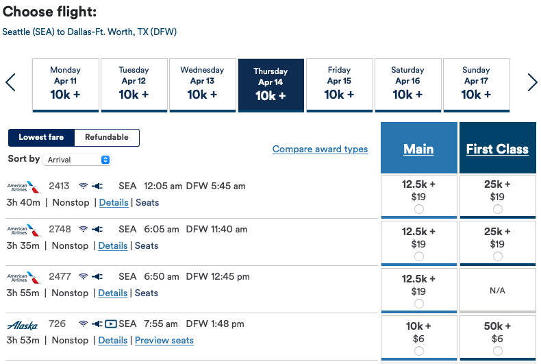 American award tickets again bookable on British Airways website - The ...