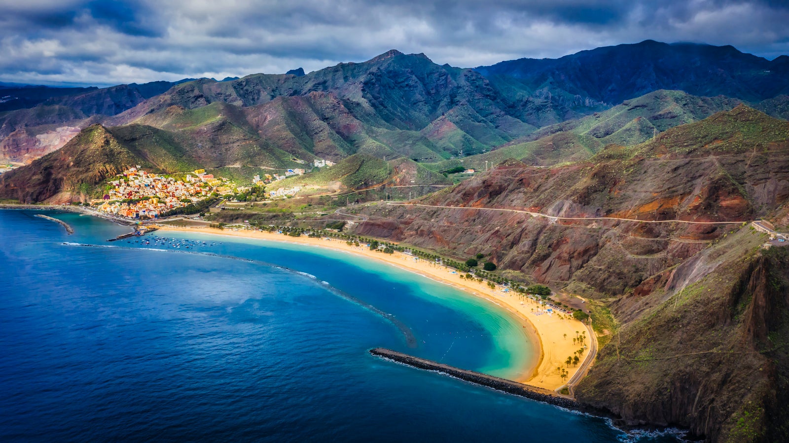 beach and mountain landscape