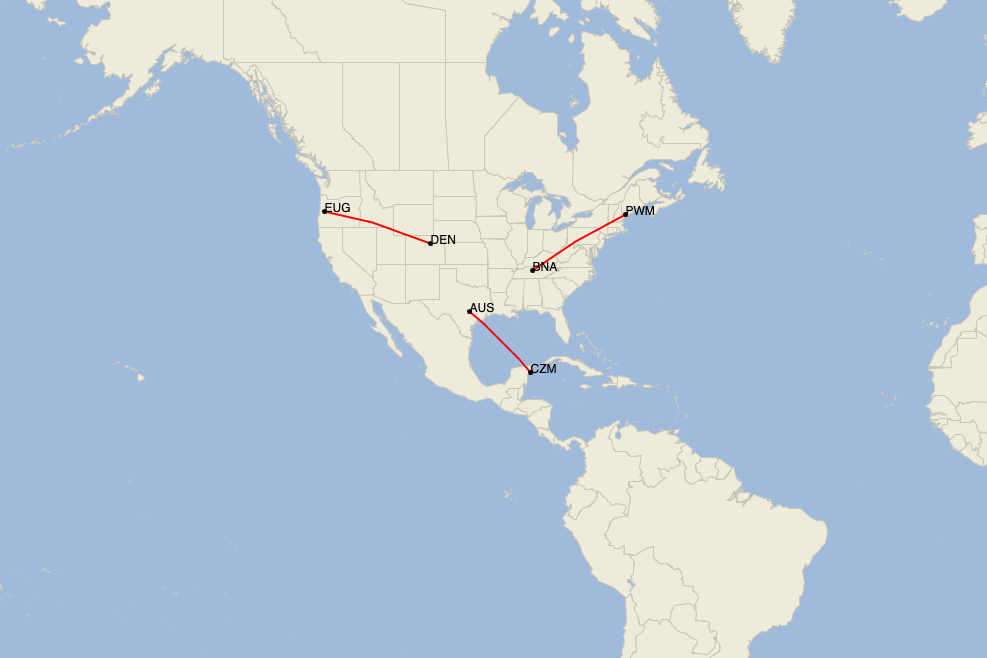 southwest airlines route map from denver