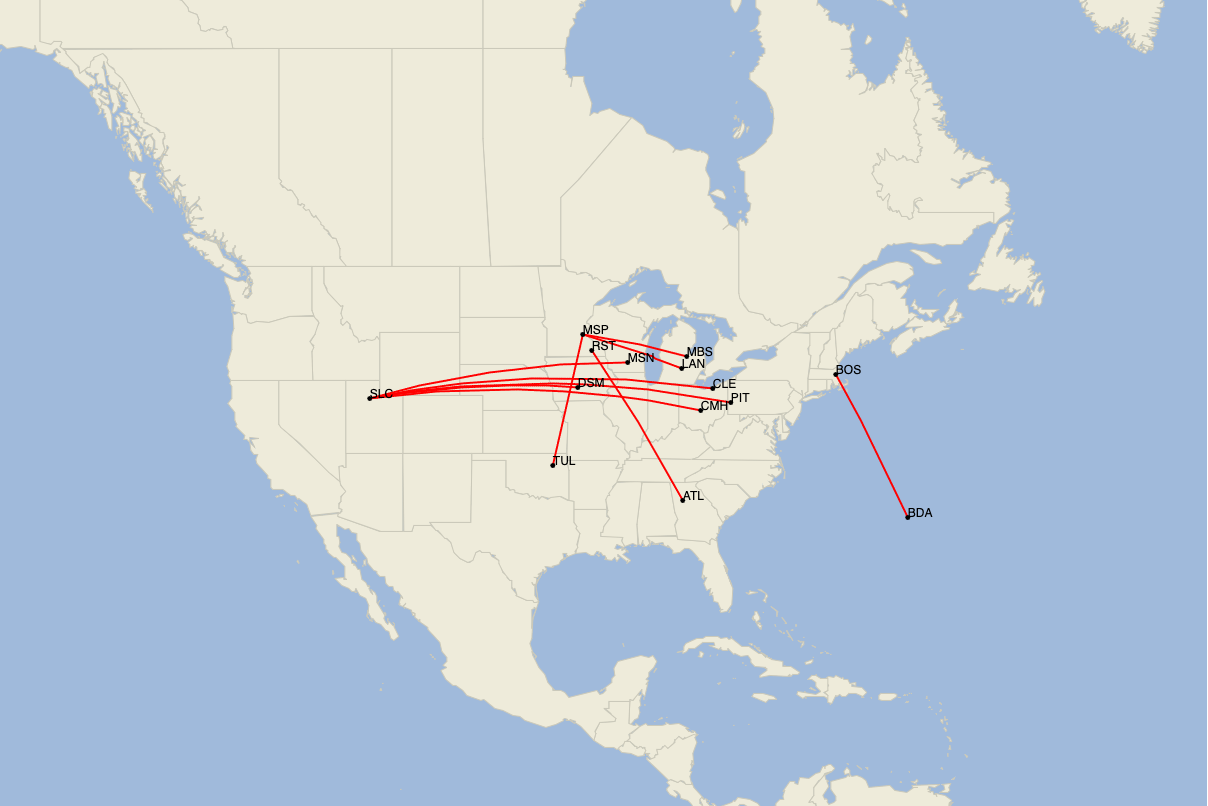 Delta Route Map