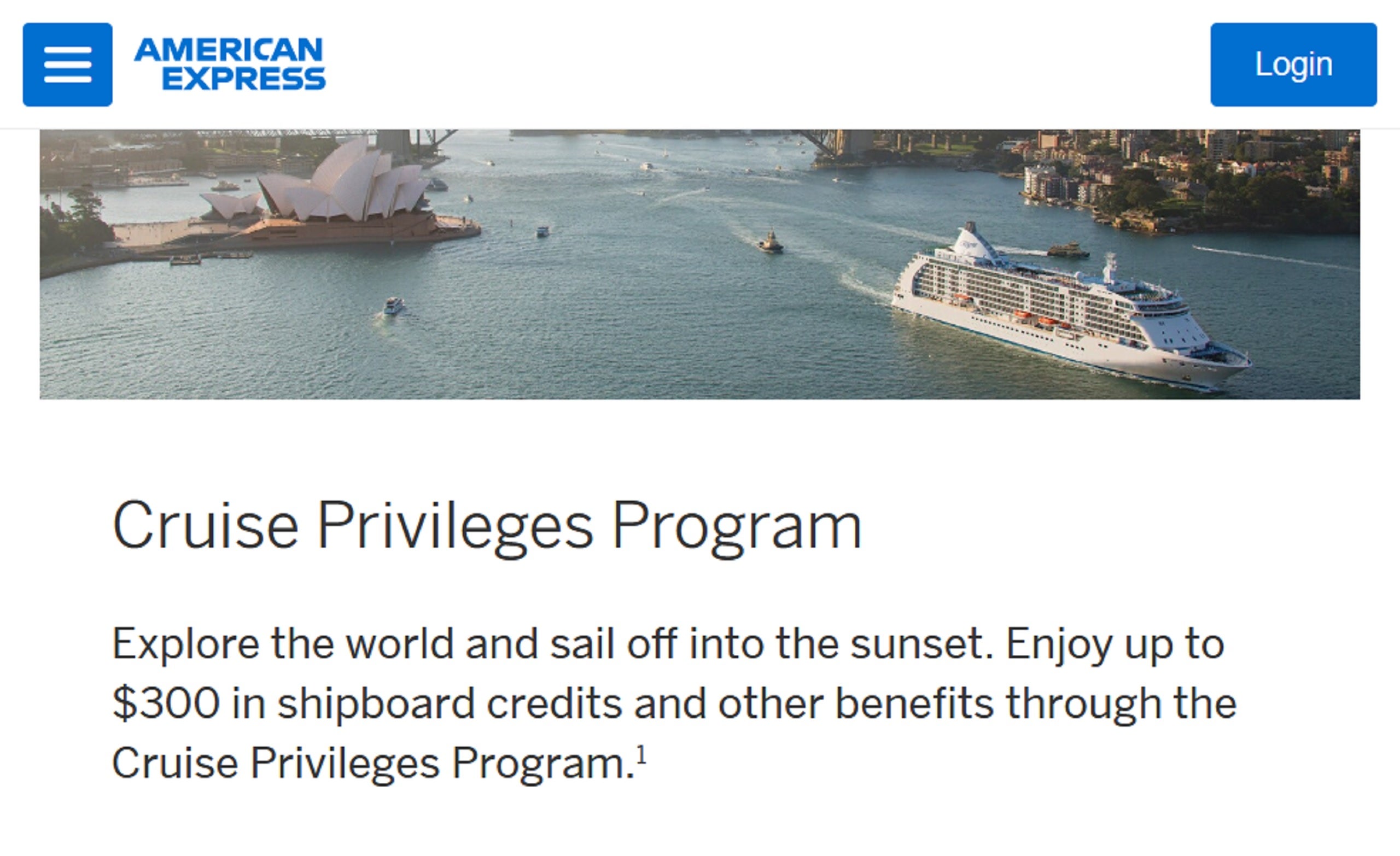 amex cruise privileges program