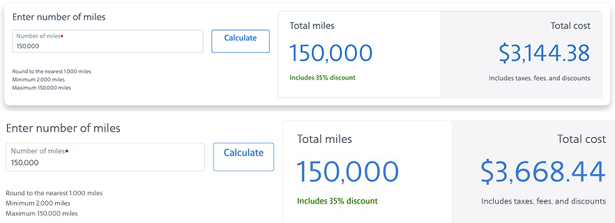 American Airlines Miles $2065 Value