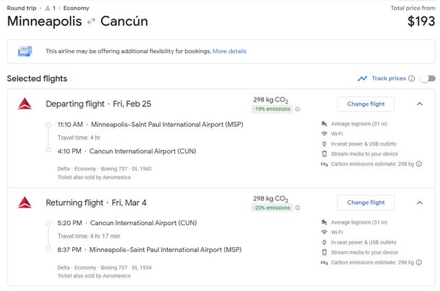 dsm to cancun google flights