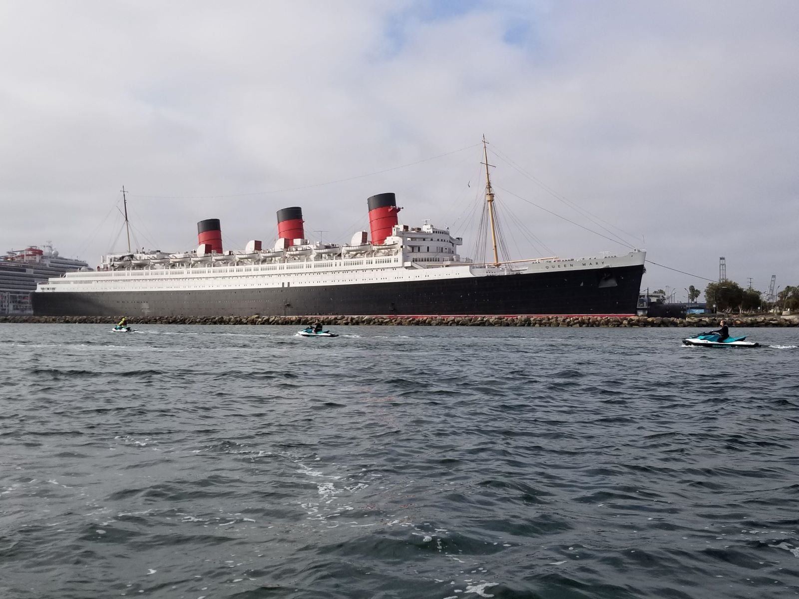 The Queen Mary docked in Long Beach
