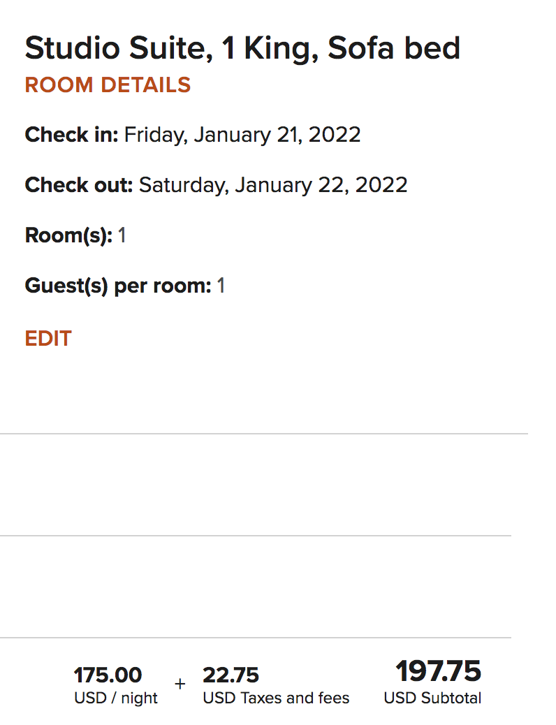 Room price quote. (Screenshot courtesy Marriott)