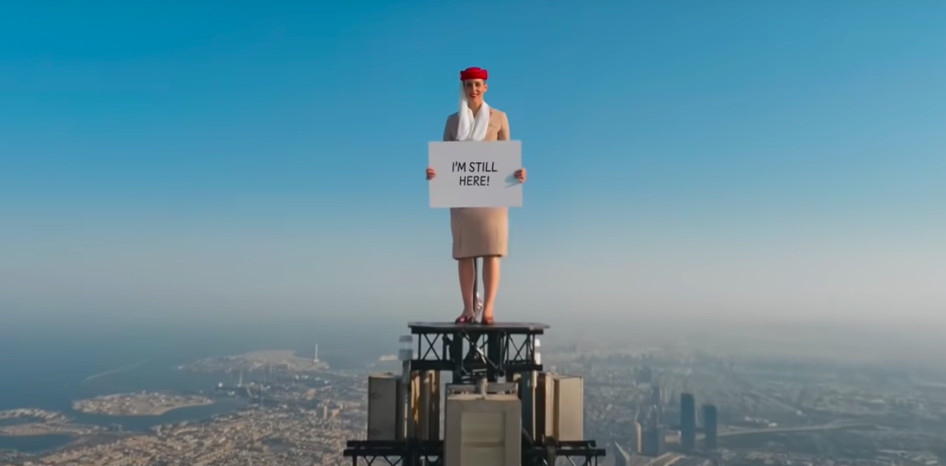 Emirates Burj Khalifa advert. Image courtesy of Emirates/YouTube