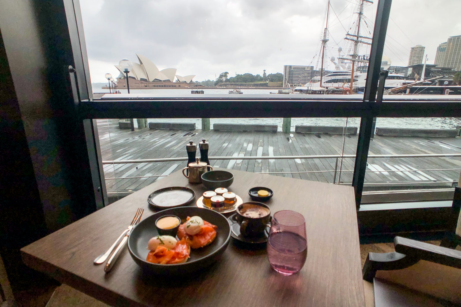 View from breakfast to the Sydney Opera House