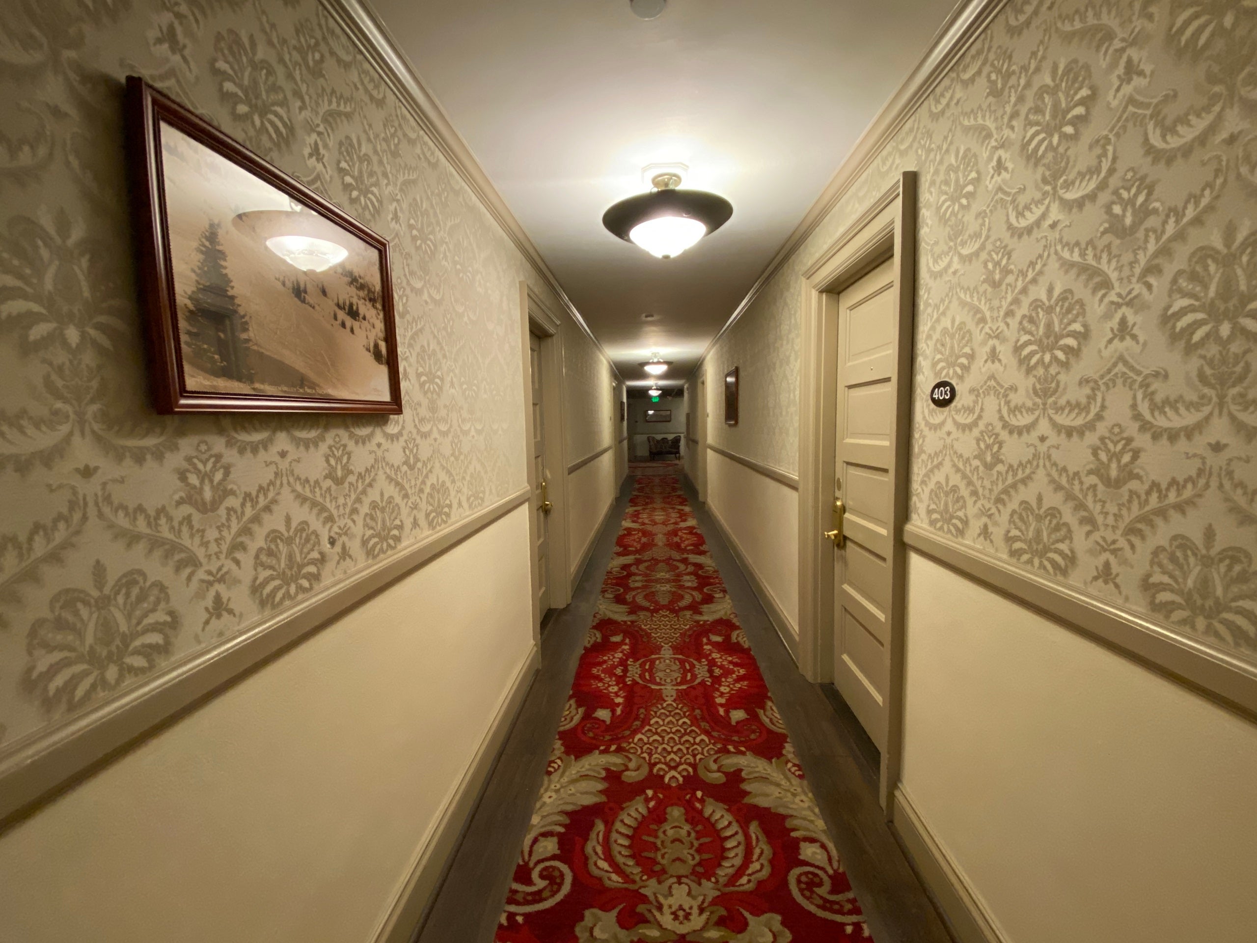 Long hallway of the Stanley Hotel